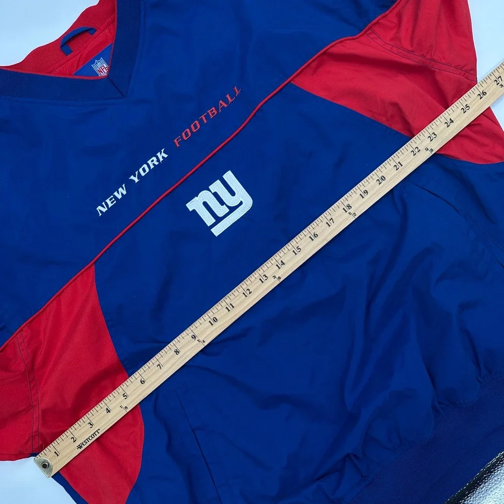 Reebok NFL On Field New York Giants Windbreaker Pullover Blue Red Mens XL VT Y2K - Picture 6 of 12